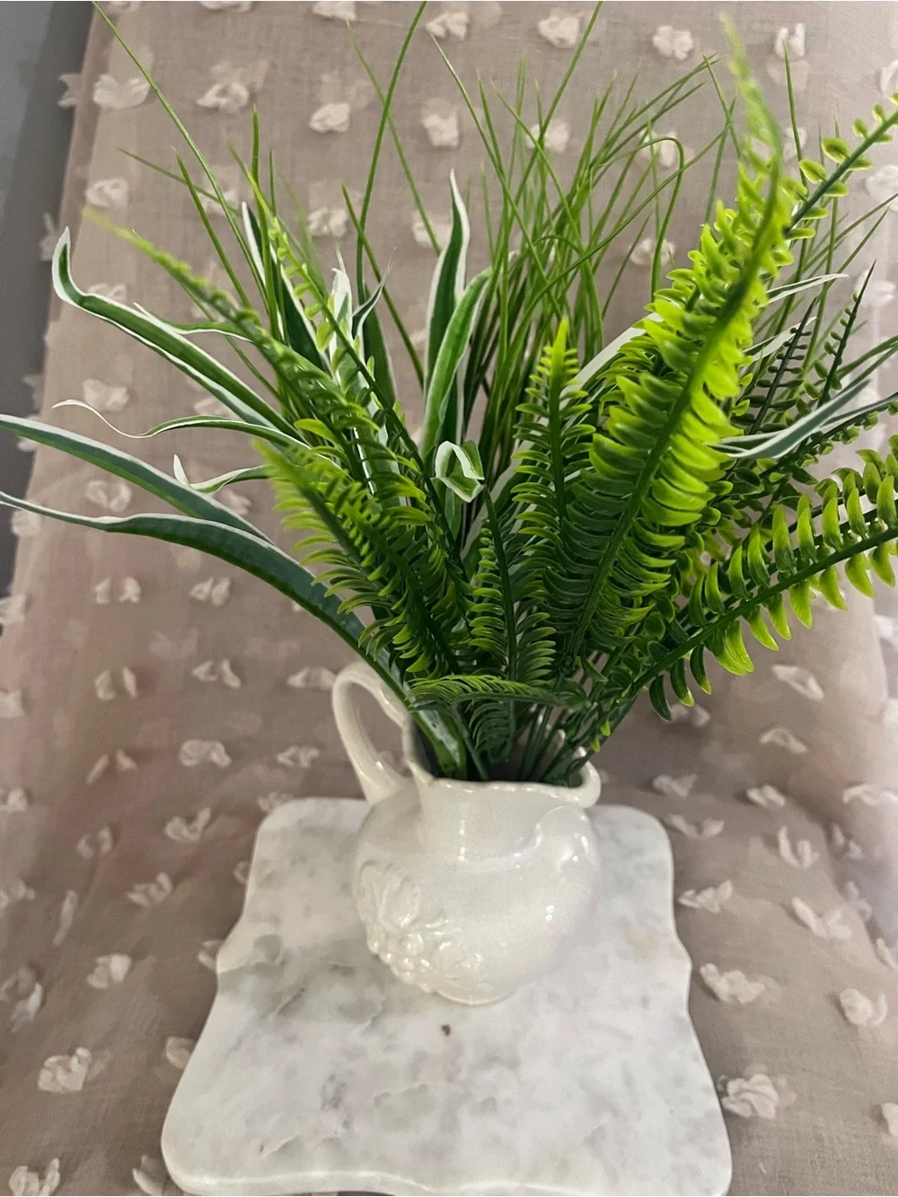 Artificial Green Fern, spider house plant flower Arrangement - Green -